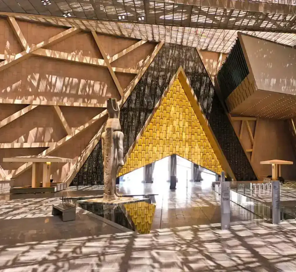 Grand Egyptian Museum Tour Guide: What to See, Tickets & Tips Budget Travel Tips for Egypt A-wonderful-shot-of-the-Grand-Egyptian-Museum-from-the-inside