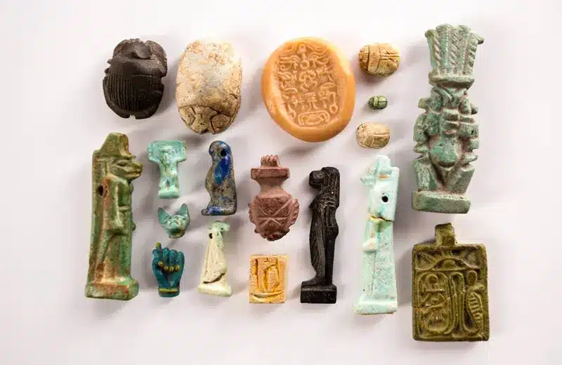 Ancient Egyptian amulets and souvenirs