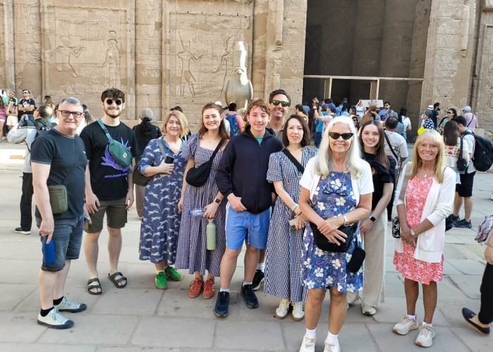 A-special-photo-of-one-of-our-groups-in-front-of-Edfu-Temple.