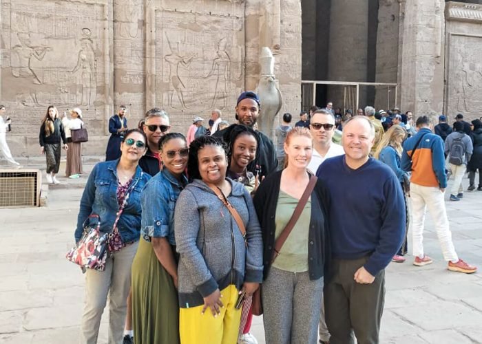 A-wonderful-shot-of-one-of-our-groups-in-front-of-Edfu-Temple.