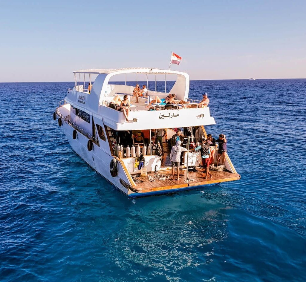 Nile cruise boat at sunset during a winter trip in Egypt