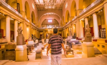 A-picture-of-a-visitor-in-the-first-hall-of-the-Egyptian-Museum