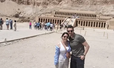 5 Days Cairo & Luxor Private Tour Package A-wonderful-photo-from-a-couple-of-our-visitors-in-front-of-Hatshepsut