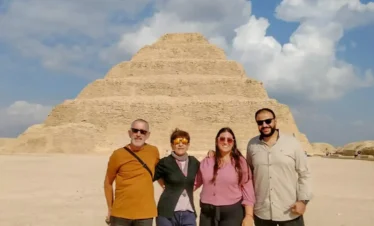 5 Days Cairo & Luxor Private Tour Package A-wonderful-shot-of-some-of-our-clients-in-Saqqara