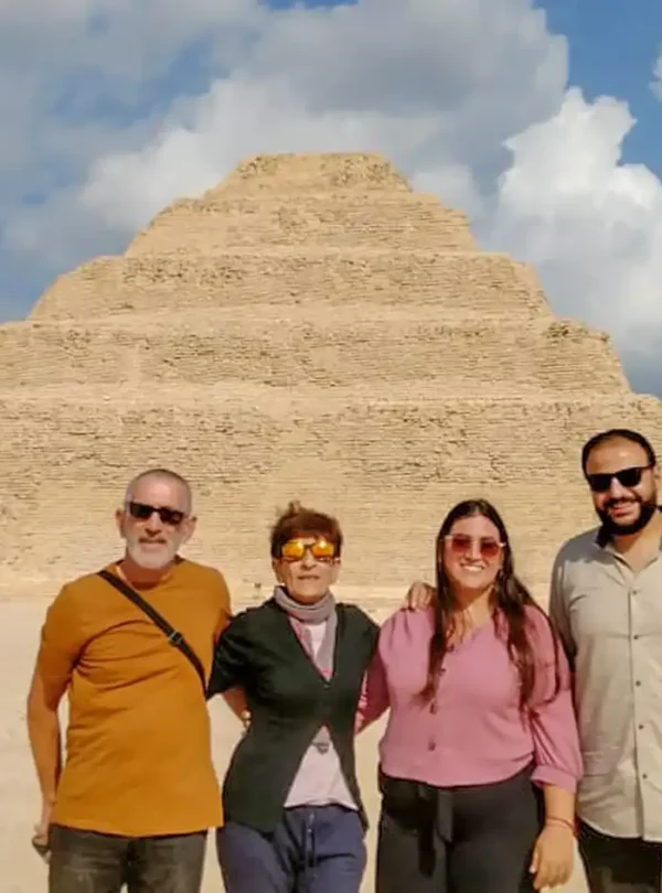5 Days Cairo & Luxor Private Tour Package A-wonderful-shot-of-some-of-our-clients-in-Saqqara