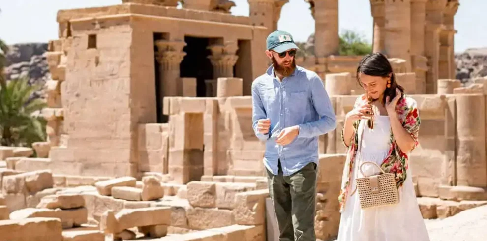Day Trip from Luxor to Aswan Wonders Great-photo-of-the-couple-from-Philae-Temple