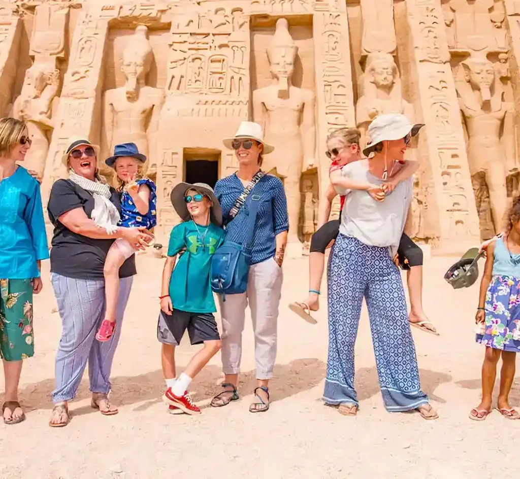 A-wonderful-picture-of-a-family-in-front-of-Abu-Simbel-Temple