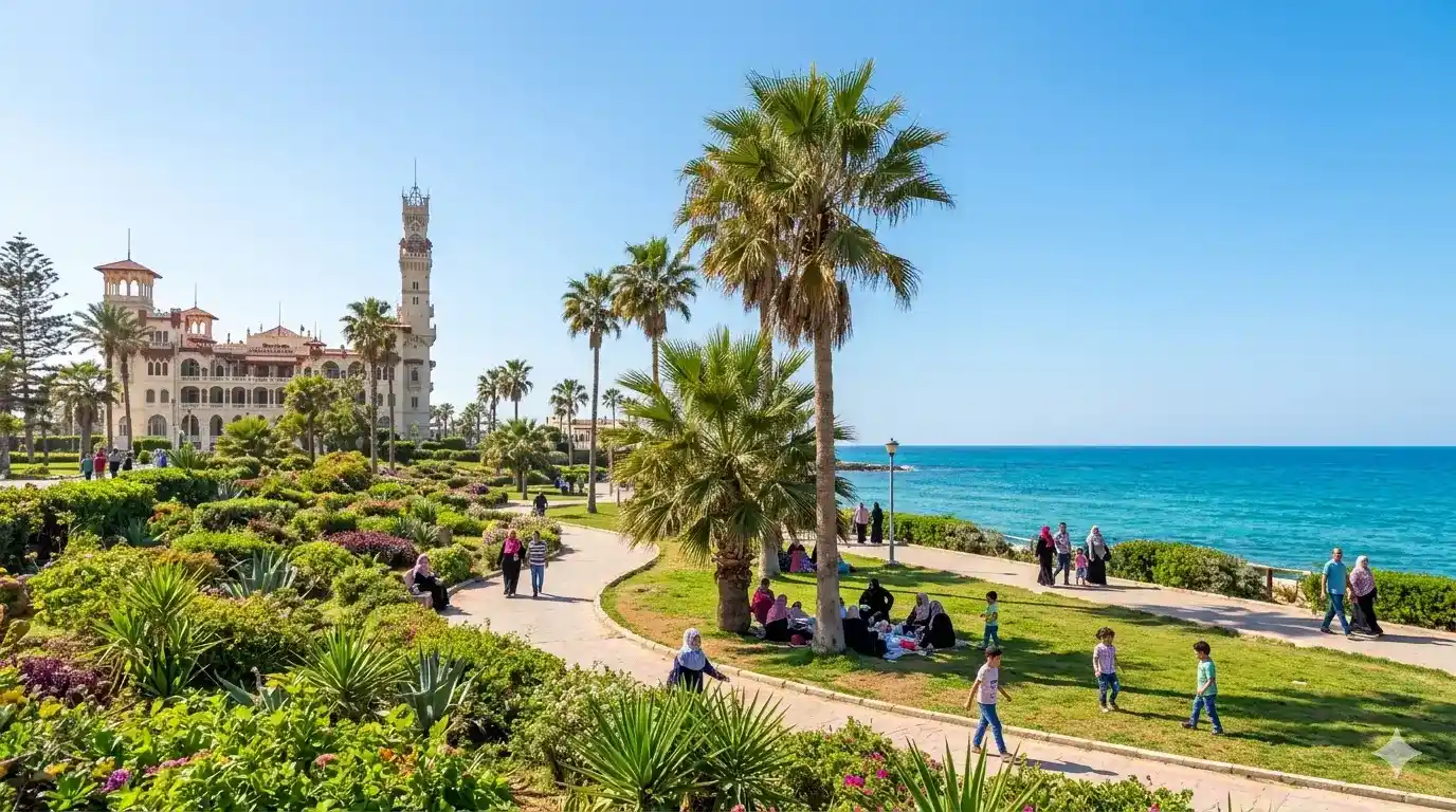 Montaza Gardens in Alexandria during Sham El Nessim spring celebrations