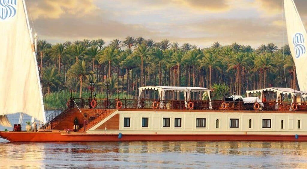 Sonesta Amirat Dahabiya 2026 luxury dahabiya sailing between Luxor and Aswan
