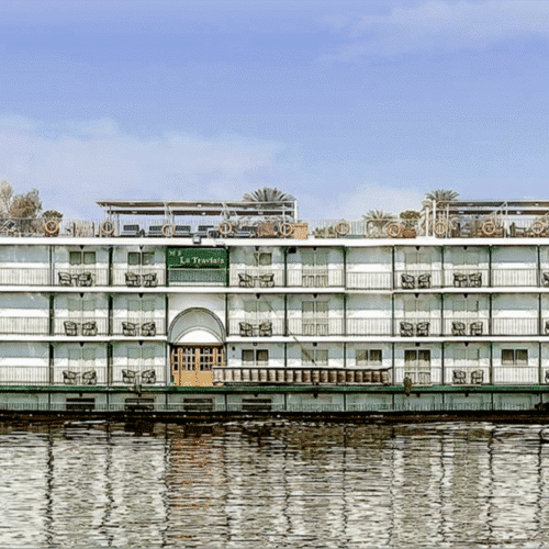 La Traviata Nile Cruise sailing peacefully along the Nile River