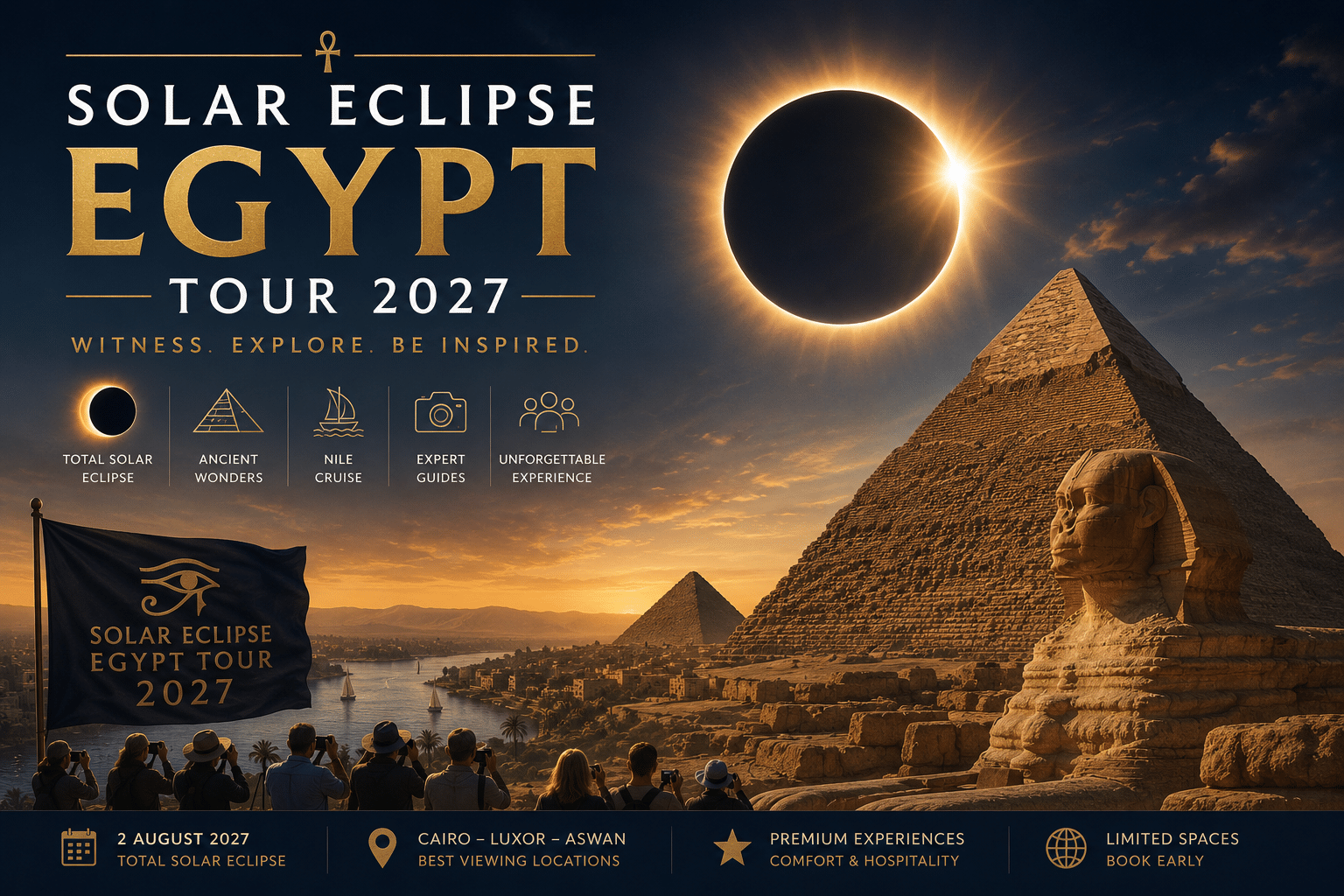 Solar Eclipse Egypt Tour 2027 – 7 Days Cairo, Luxor & Hurghada - Pure Nile Tours