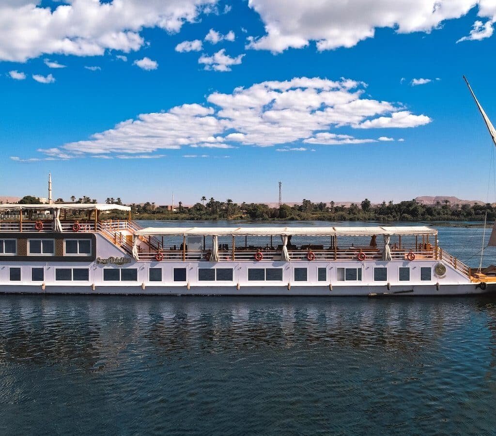 Swan Luxury Dahabiya sailing boat on the Nile between Luxor and Aswan