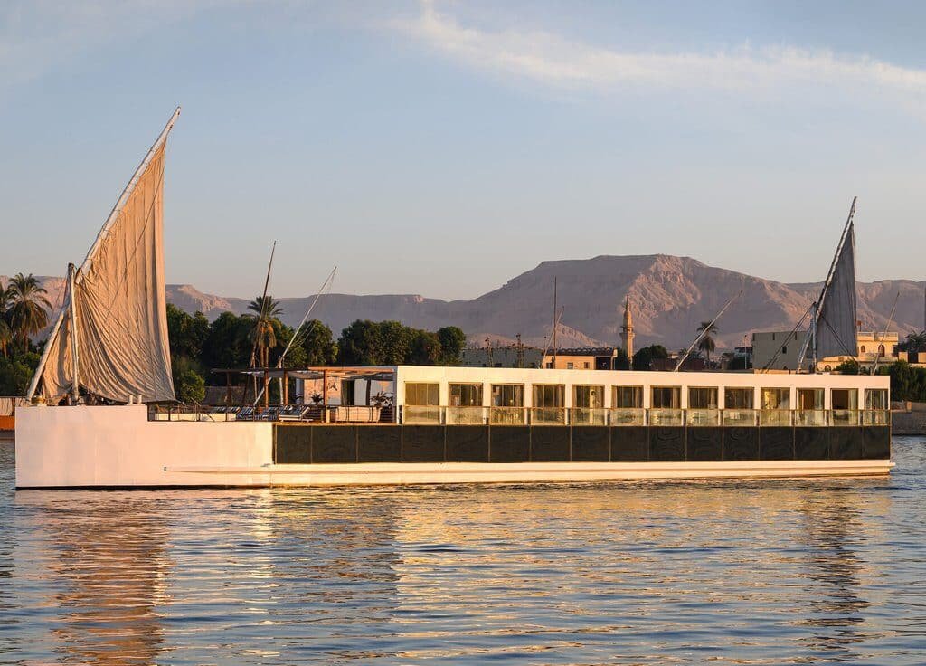 Lumiere Luxury Dahabiya sailing on the Nile