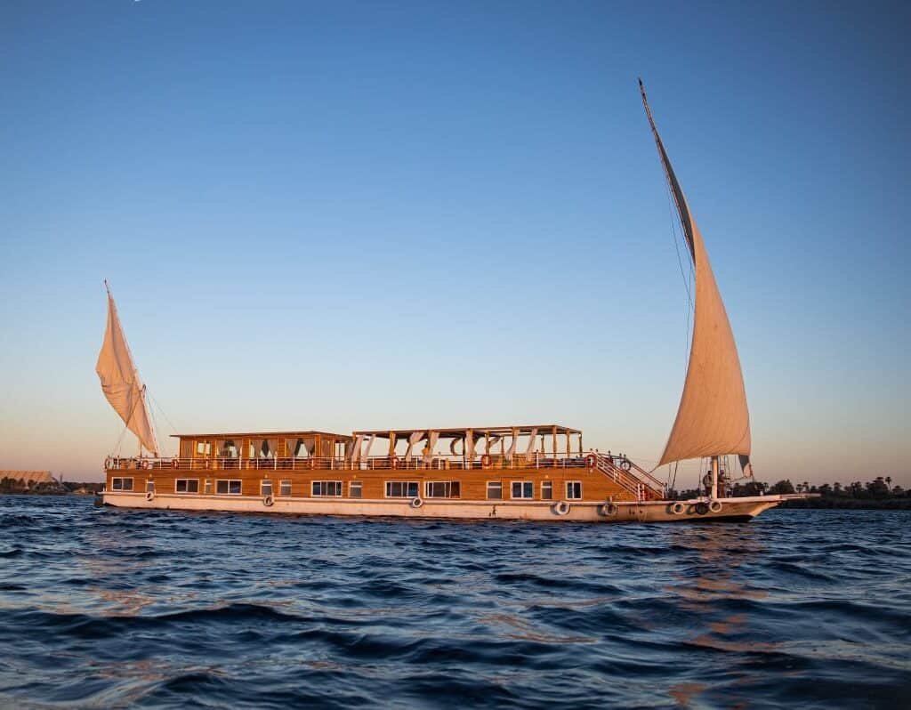 Akhnaton Dahabiya Nile Cruise 2026 classic sailing boat between Aswan and Esna