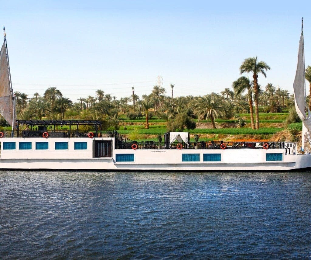 Merit II Dahabiya sailing on the Nile in Egypt